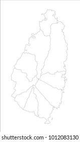 Vector Illustration Map of Saint Lucia in white background for continue, Map Of Saint Lucia Isolated On White Background.