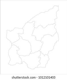 Vector Illustration Map of San Marino in white background for continue, Map Of San Marino Isolated On White Background.