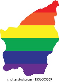 vector illustration of map of San Marino with LGBT colors