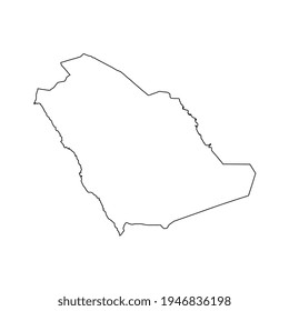 Ilustración vectorial del mapa de Arabia Saudita de fondo blanco