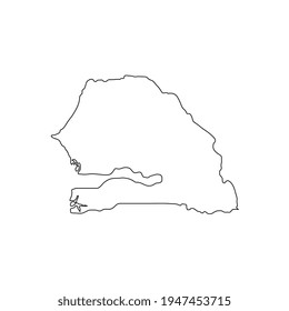 Ilustración vectorial del mapa de Senegal sobre fondo blanco