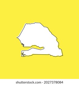 Vector Illustration of the Map of Senegal on yellow Background