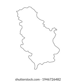 Vector Illustration of the Map of Serbia on White Background