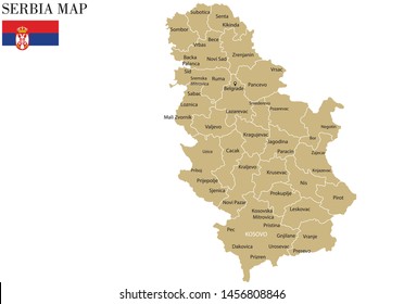 Vector Illustration Map Serbia Provinces Stock Vector (Royalty Free ...