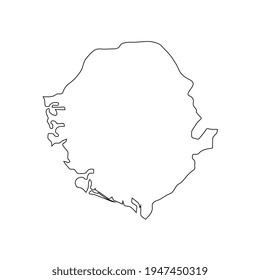 Vektorgrafik der Karte von Sierra Leone auf weißem Hintergrund