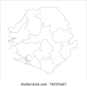 Vector Illustration Map of Sierra Leone in white background for continue.