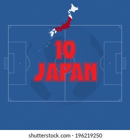 vector illustration, map with soccer ball