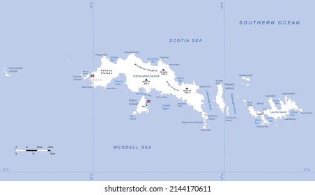 Mapa de las islas del sur de Orkney