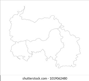 Vector Illustration Map of South Ossetia in white background for continue, Map Of South Ossetia Isolated On White Background.