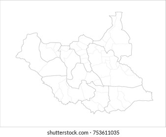Vector Illustration Map of South Sudan in white background for continue.