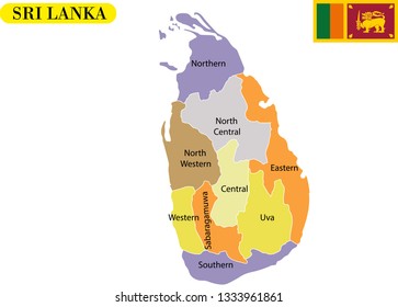 Vector illustration of map of Sri lanka
