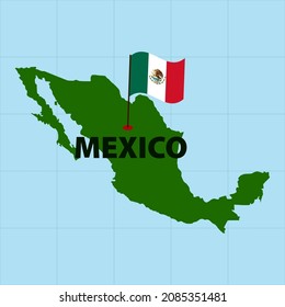 Ilustración vectorial. Mapa del estado de México. Día Nacional de la Bandera de México 24 de febrero