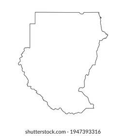 Vector Illustration of the Map of Sudan on White Background