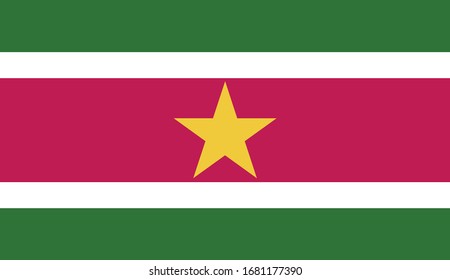 vector illustration of map Suriname flag