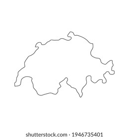 Vector Illustration of the Map of Switzerland on White Background