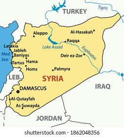 vector illustration -  map of Syria