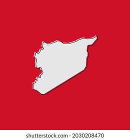 Vector Illustration of the Map of Syria on red Background