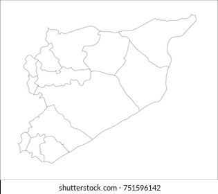 Vector Illustration Map of Syria in white background for continue.