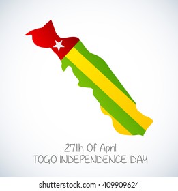 Vector illustration of a map for Togo independence day.