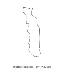 Ilustración vectorial del mapa de Togo sobre fondo blanco