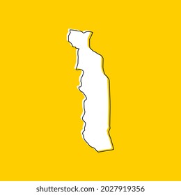 Vector Illustration of the Map of Togo on yellow Background
