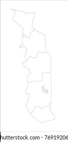 Vector Illustration Map of Togo in white background for continue.