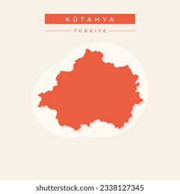 Vector de ilustración del mapa de Kütahya Turquía
