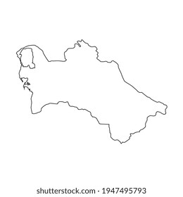 Vector Illustration of the Map of Turkmenistan on White Background