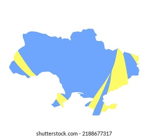 Vector illustration of the map of Ukraine.