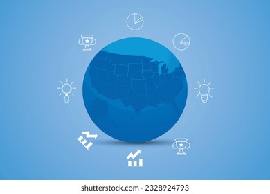 vector illustration map of the united states region