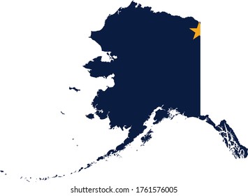 vector illustration of Map of US state of Alaska with flag