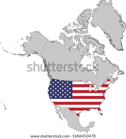 vector illustration of Map of USA with national flag