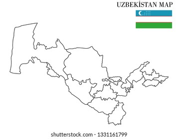 Vector illustration of map of Uzbekistan
