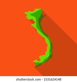 Vector illustration of map and vietnam icon. Web element of map and land stock vector illustration.