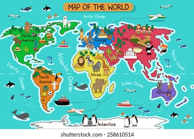 A vector illustration of map of the world