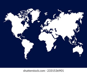 Vector illustration of a map of the world.
Flat earth, map template for website template, infographics. Geography of the continents. Travel around the world. Infographics.