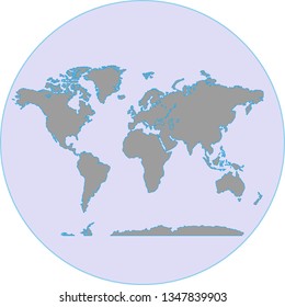 Vector illustration of map of the world seas and continents
