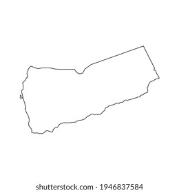 Vector Illustration of the Map of Yemen on White Background