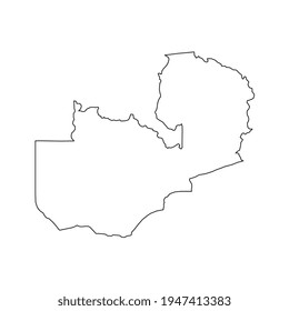 Vector Illustration of the Map of Zambia on White Background