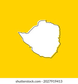 Vector Illustration of the Map of Zimbabwe on yellow Background