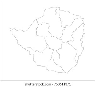 Vector Illustration Map of Zimbabwe in white background for continue.