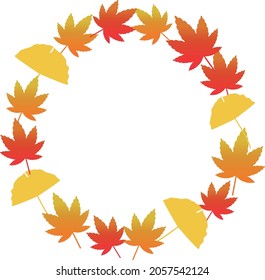 Vector illustration of maple and ginkgo frame