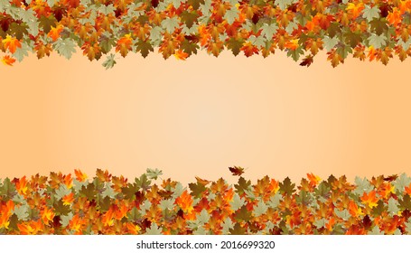 Vector illustration maple leaf in autumn with red, brown, yellow and orange.