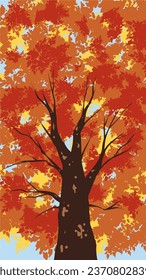 Ilustración vectorial de la hoja de arce, fondo de escritorio del tema de otoño 