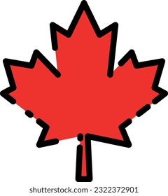Vector illustration of maple leaf icon. Symbol of Canada.