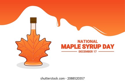 Vector illustration, maple leaf shape syrup bottle, isolated on a white background, as a banner, poster or template, National Maple Syrup Day.