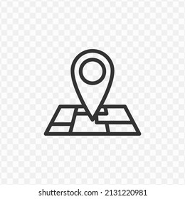 Vector illustration of maps icon in dark color and transparent background(png).