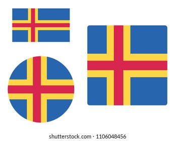 Vector illustration of Maps Set of Aland Island