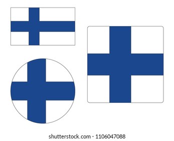 Vector illustration of Maps Set of Finland