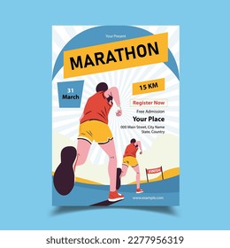 Vector illustration of Marathon Flyer Poster